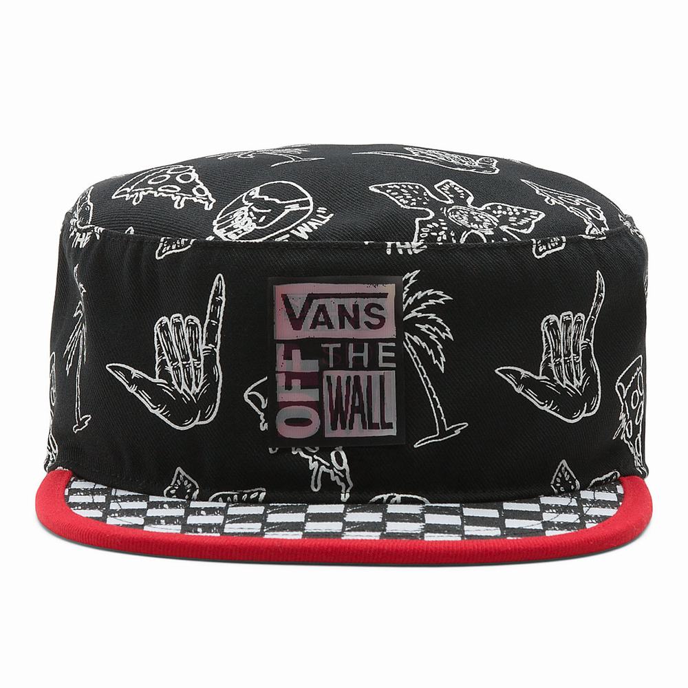 Men's Vans X Stranger Things Sketch Pill Box Hats Black | USA56821