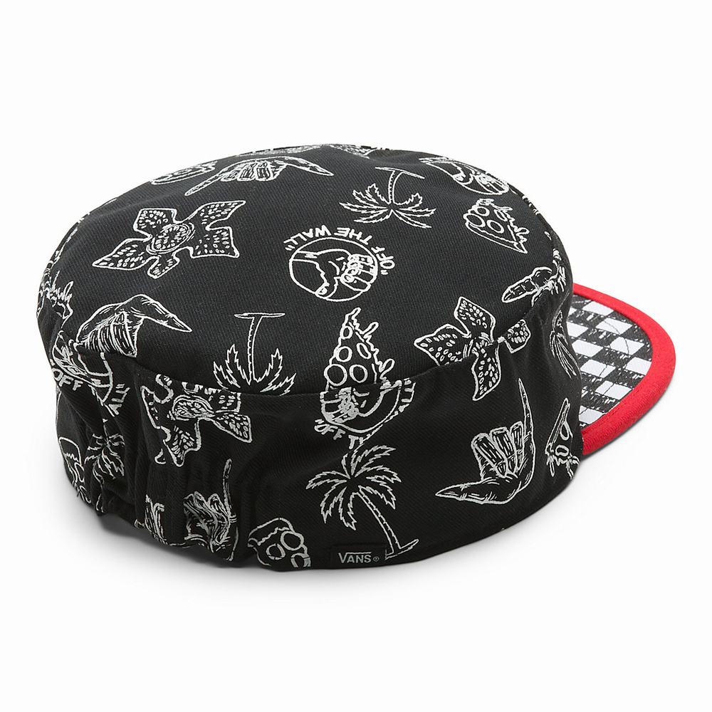 Men's Vans X Stranger Things Sketch Pill Box Hats Black | USA56821