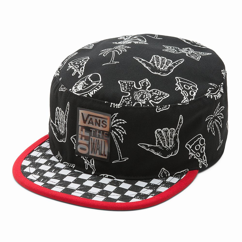 Men's Vans X Stranger Things Sketch Pill Box Hats Black | USA56821