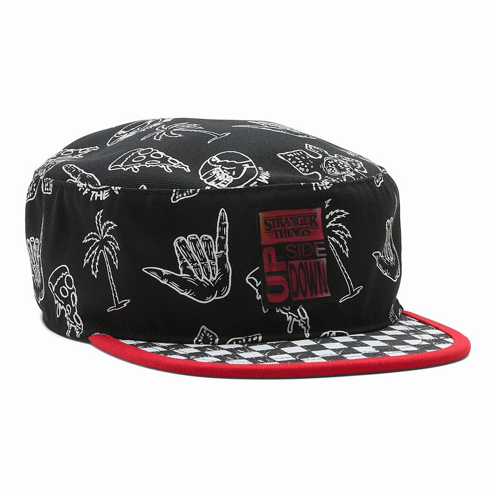 Men's Vans X Stranger Things Sketch Pill Box Hats Black | USA56821