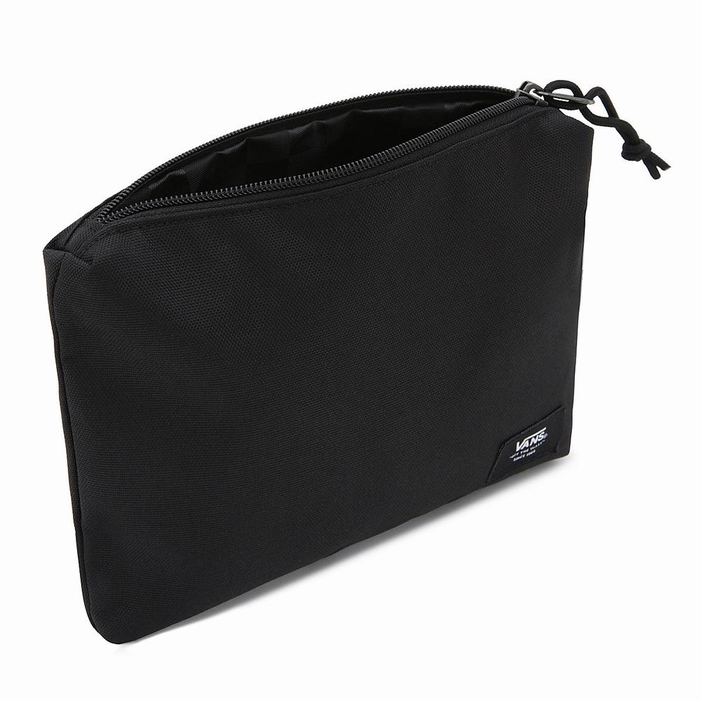 Men's Vans Zip Pouch Bags Black | USA32056