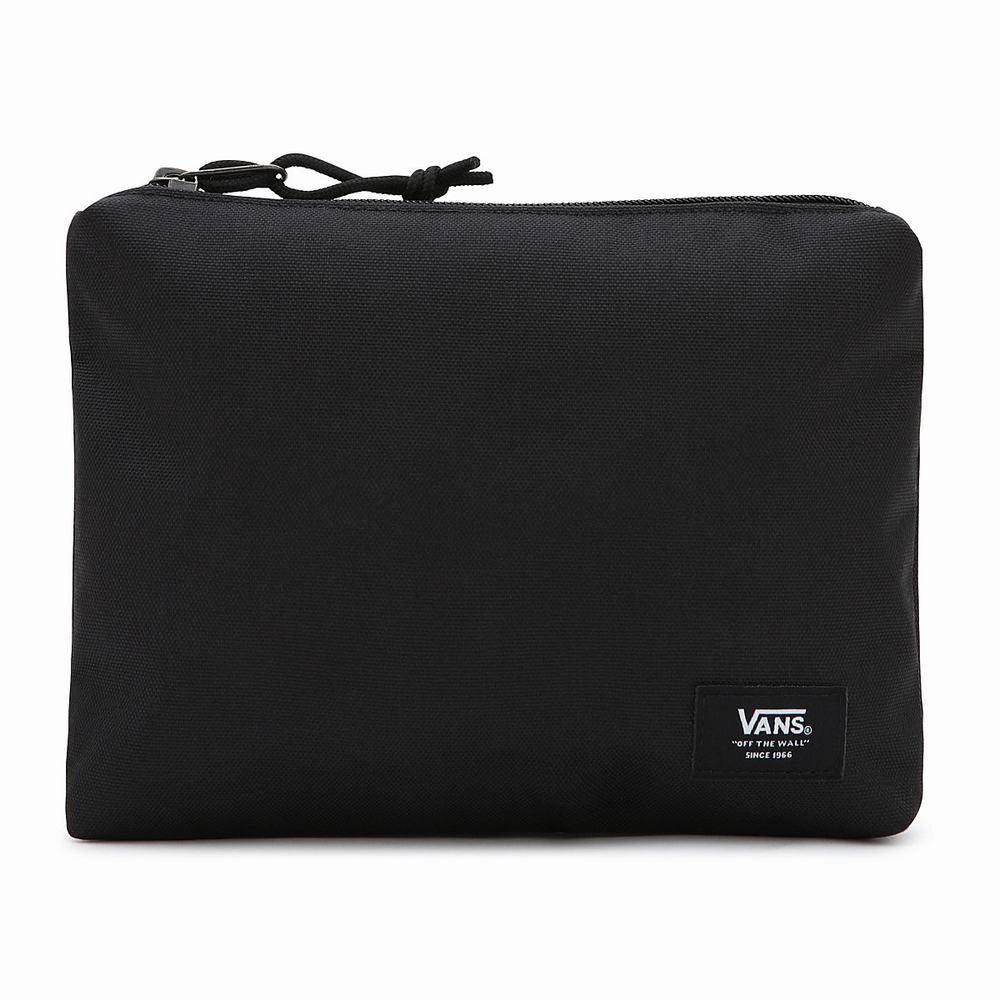 Men\'s Vans Zip Pouch Bags Black | USA32056