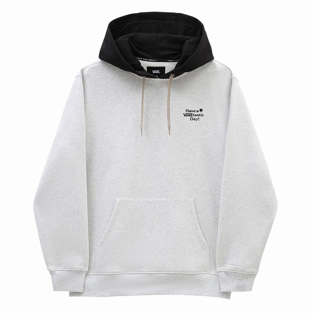 Men's Vans tastic Opposite Hoodie White | USA83194