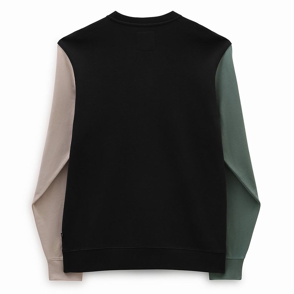 Men's Vans tastic Opposite Long Sleeve Sweatshirts Black / Green | USA01785