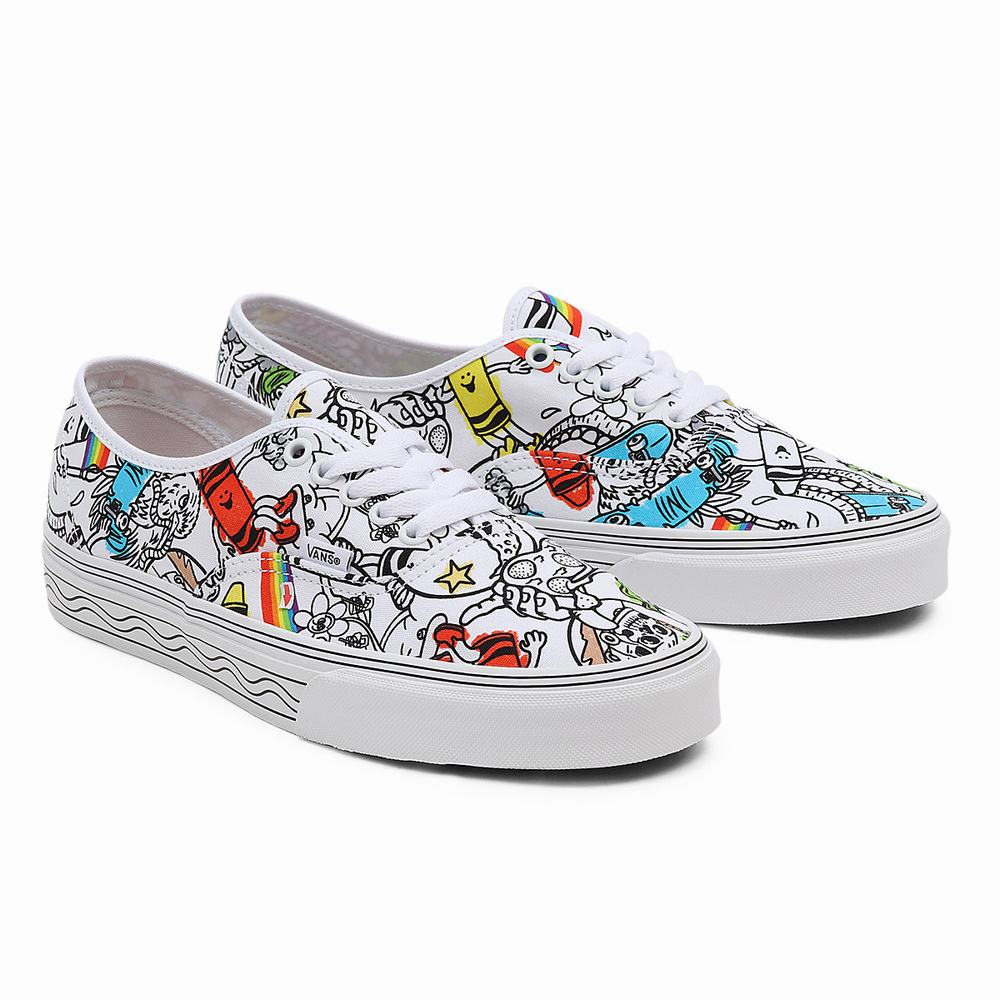 Men\'s Vans x Crayola Authentic Sneakers Multicolor / White | USA50762