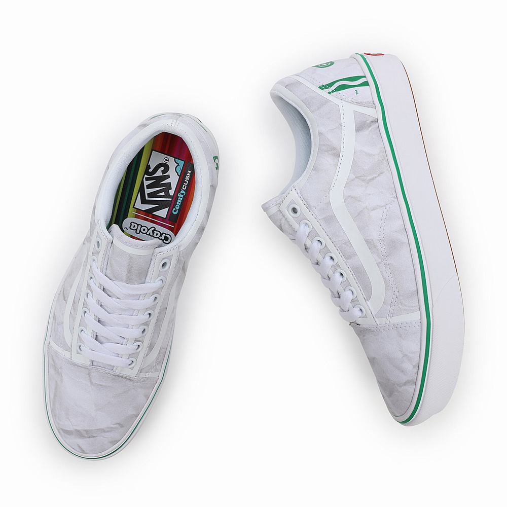 Men's Vans x Crayola ComfyCush Old Skool Sneakers White | USA89012