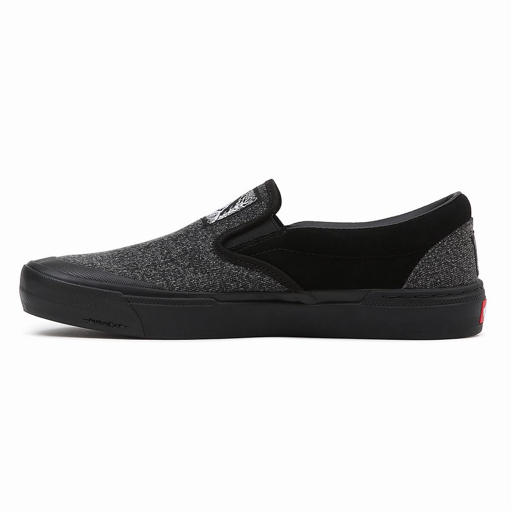 Men's Vans x Fast And Loose BMX Slip On Shoes Black | USA59218