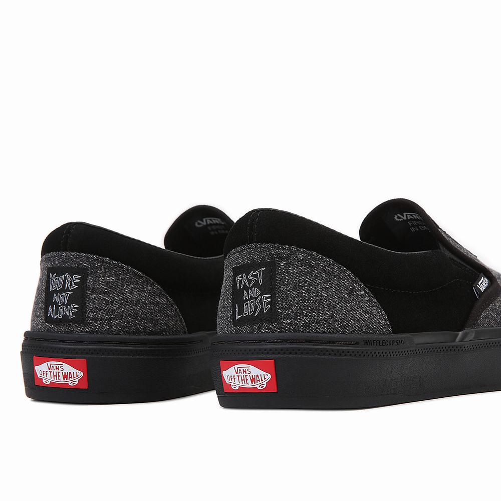 Men's Vans x Fast And Loose BMX Slip On Shoes Black | USA59218