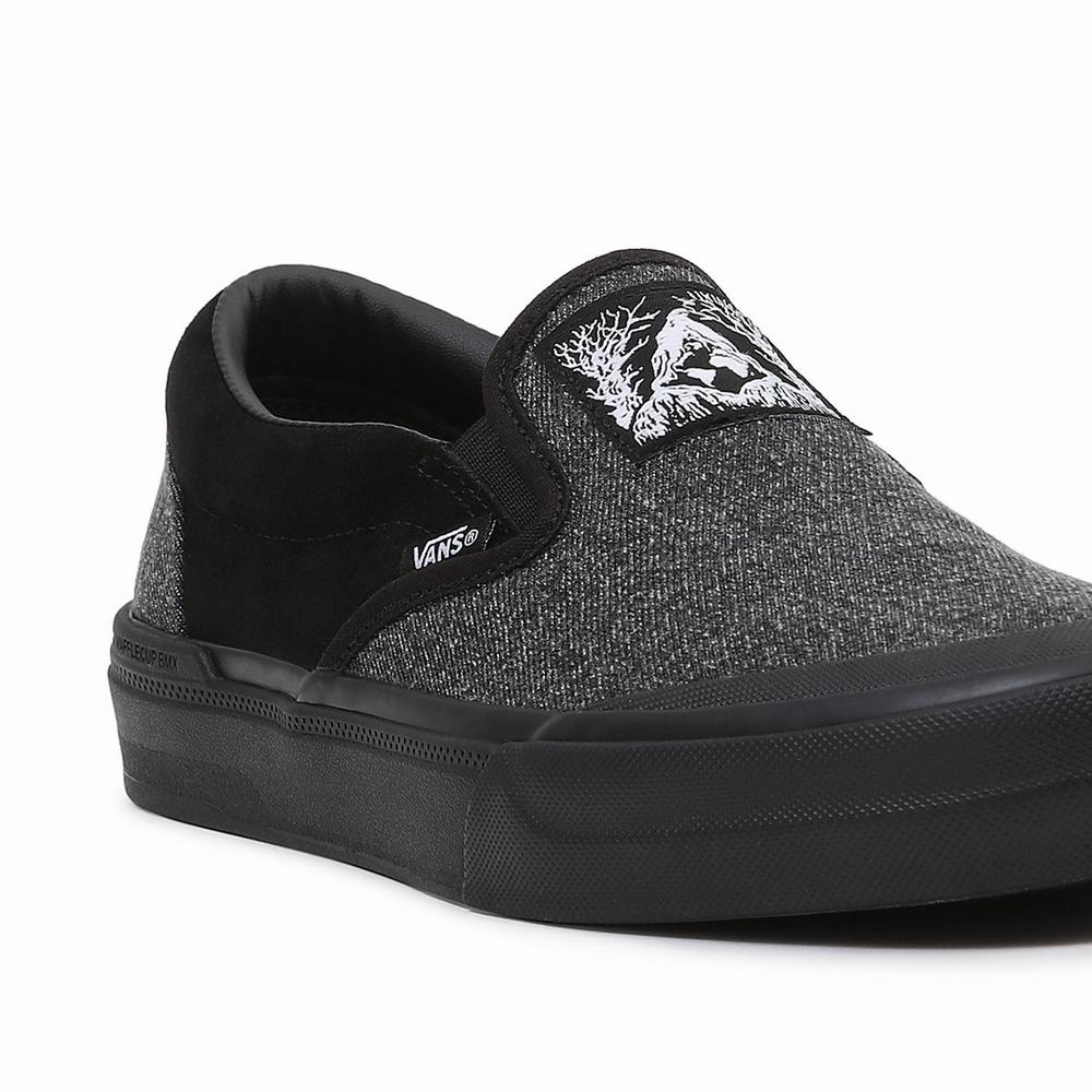 Men's Vans x Fast And Loose BMX Slip On Shoes Black | USA59218