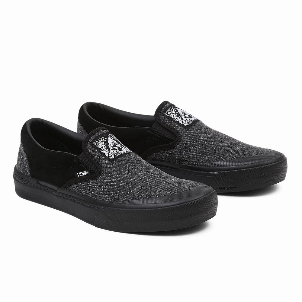 Men\'s Vans x Fast And Loose BMX Slip On Shoes Black | USA59218