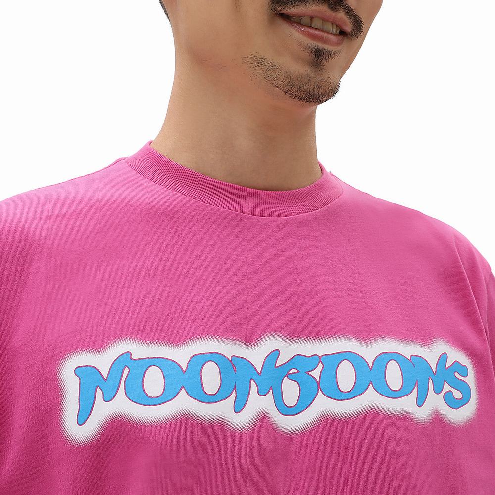 Men's Vans x Noon Goons Glow logo T Shirts Pink | USA97084