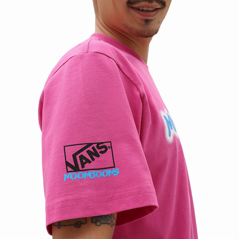 Men's Vans x Noon Goons Glow logo T Shirts Pink | USA97084