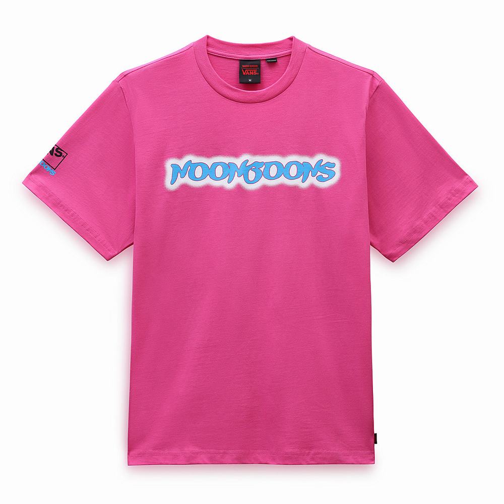 Men's Vans x Noon Goons Glow logo T Shirts Pink | USA97084