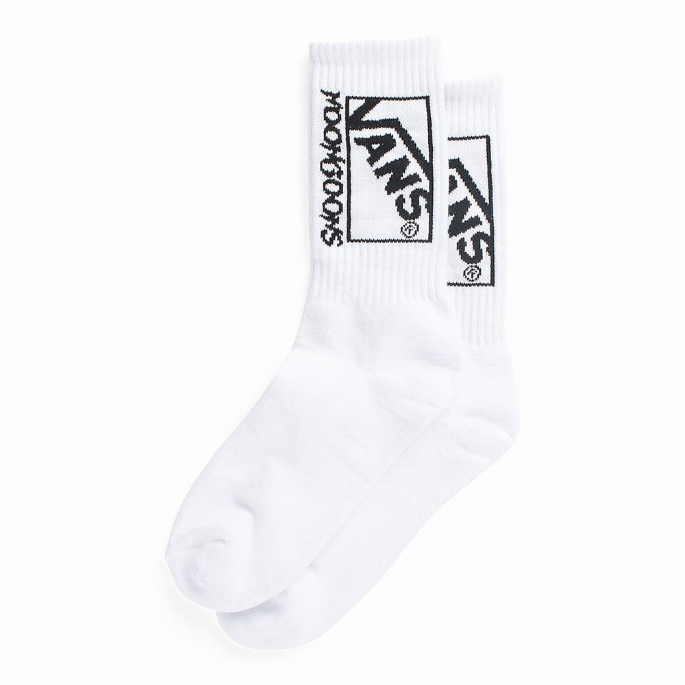 Men\'s Vans x Noon Goons Stacked Crew (1 pair) Socks White | USA63581