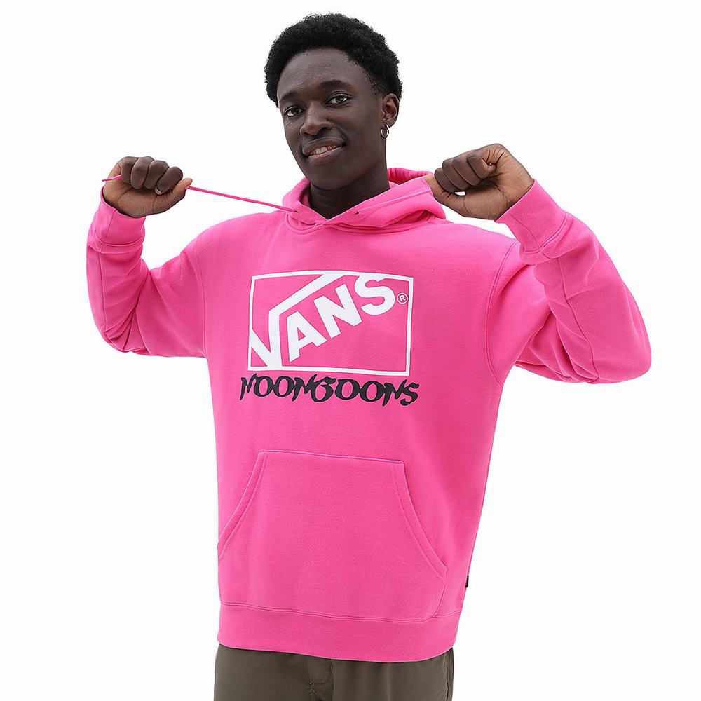 Men\'s Vans x Noon Goons Volume Logo Hoodie Pink | USA75609