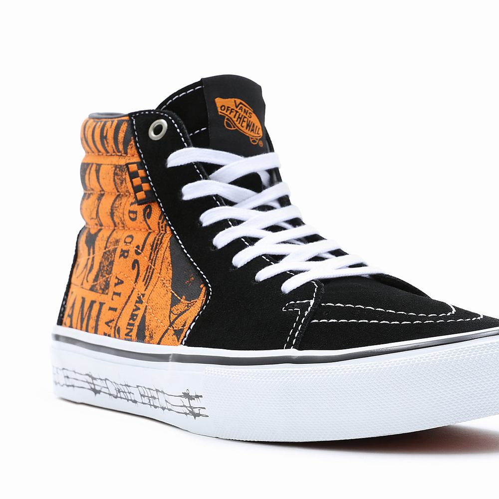 Men's Vans x One Piece Skate Sk8-Hi Sneakers Orange | USA43789