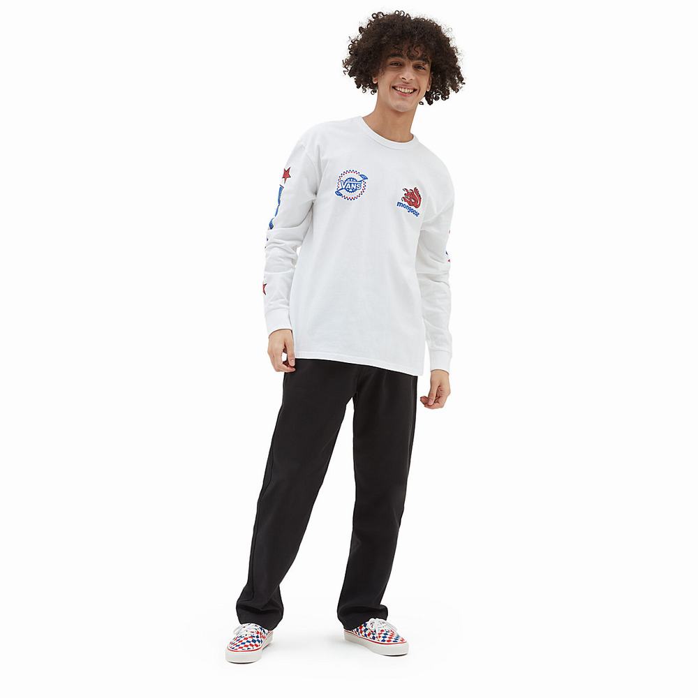 Men's Vans x Our Legends (Mongoose) Long Sleeve T Shirts White | USA01867