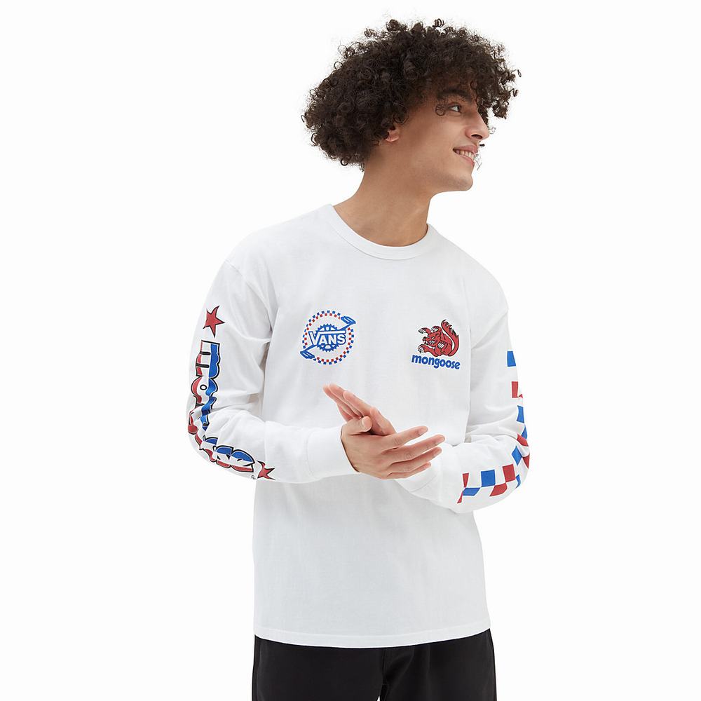 Men's Vans x Our Legends (Mongoose) Long Sleeve T Shirts White | USA01867