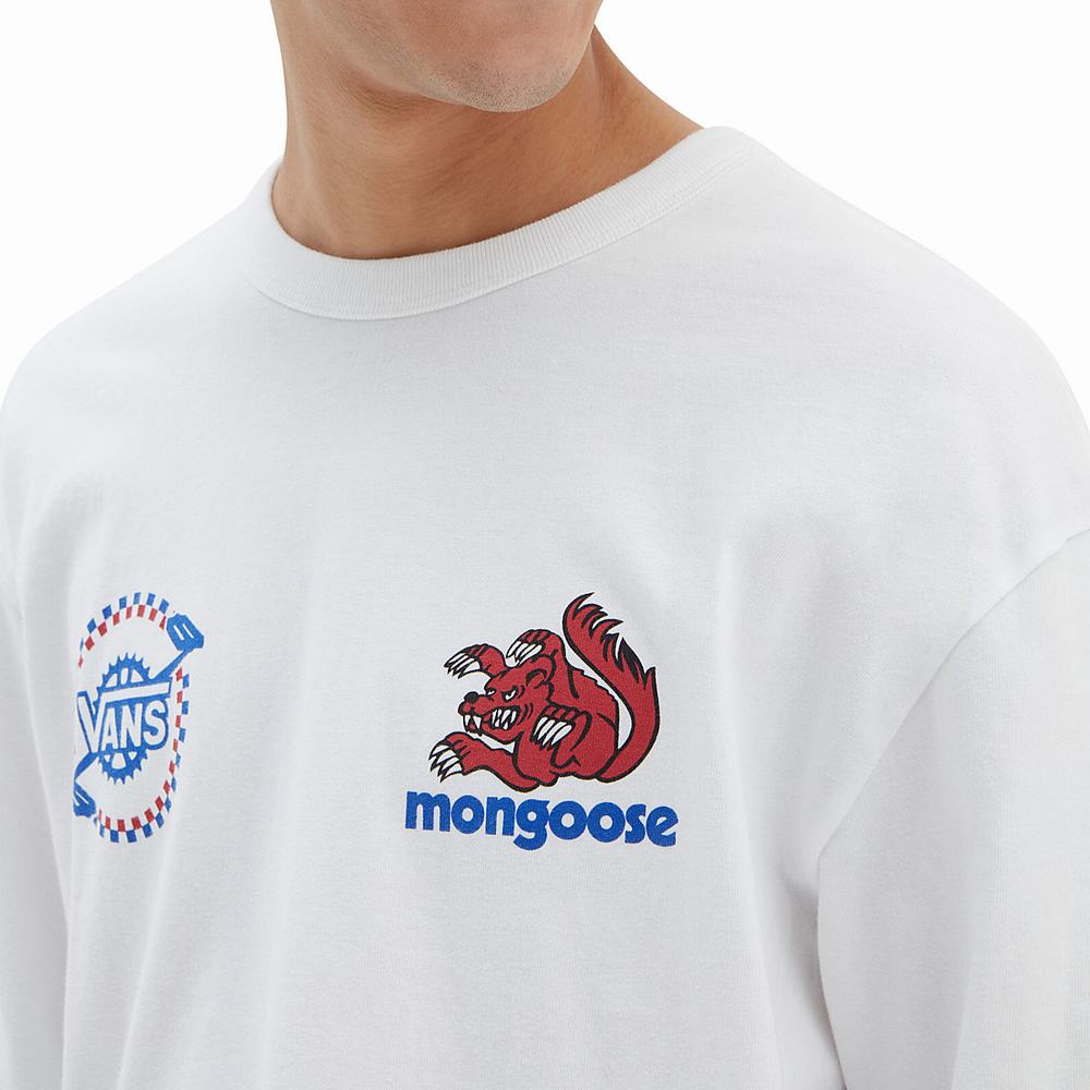 Men's Vans x Our Legends (Mongoose) Long Sleeve T Shirts White | USA01867