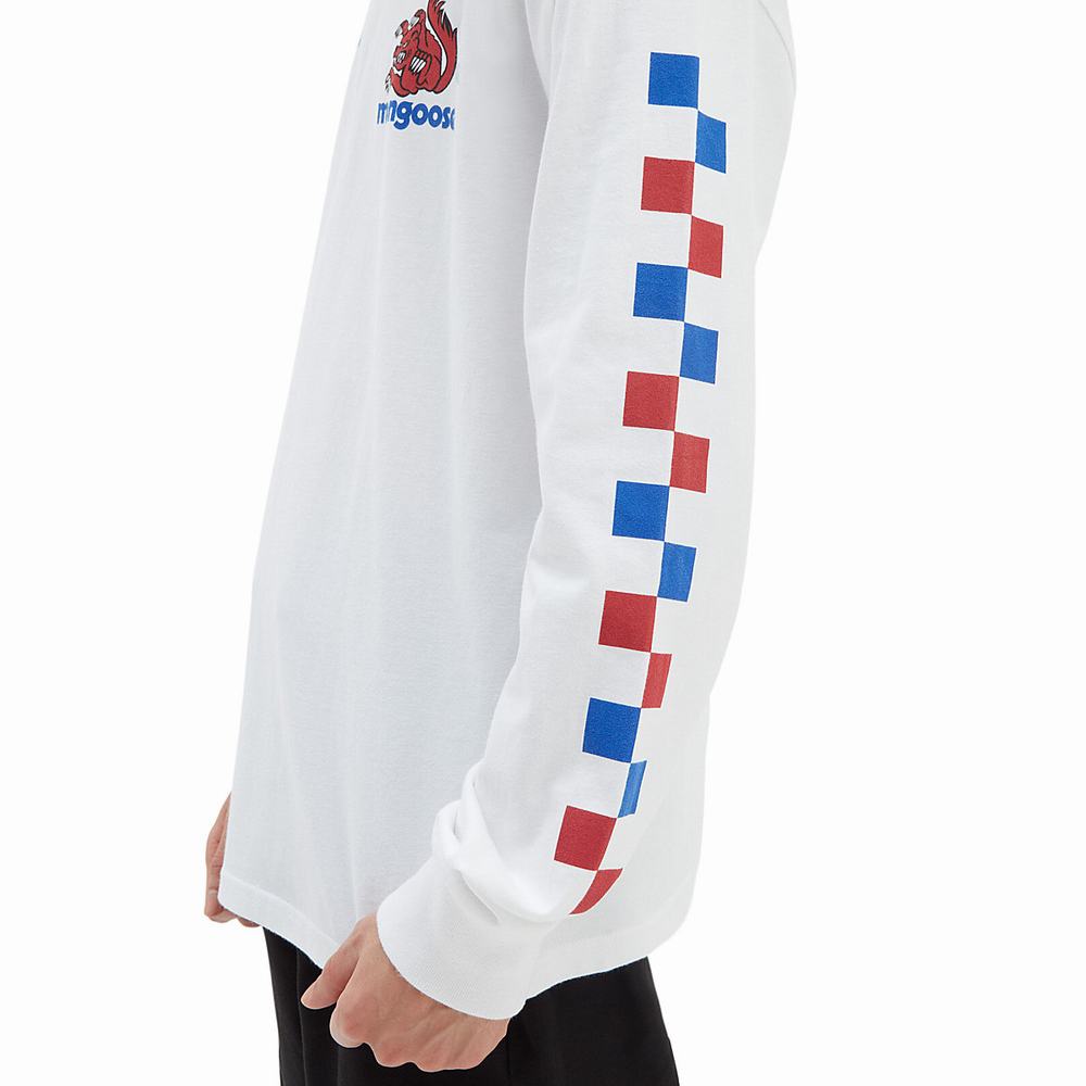 Men's Vans x Our Legends (Mongoose) Long Sleeve T Shirts White | USA01867