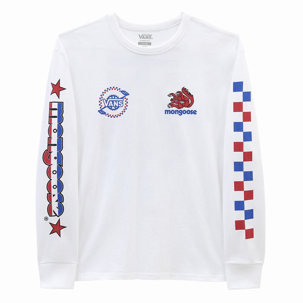 Men's Vans x Our Legends (Mongoose) Long Sleeve T Shirts White | USA01867