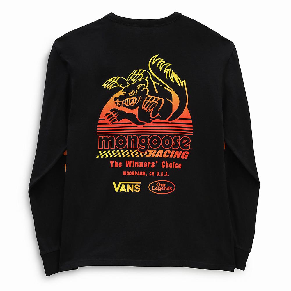 Men's Vans x Our Legends (Mongoose) Long Sleeve T Shirts Black | USA28517