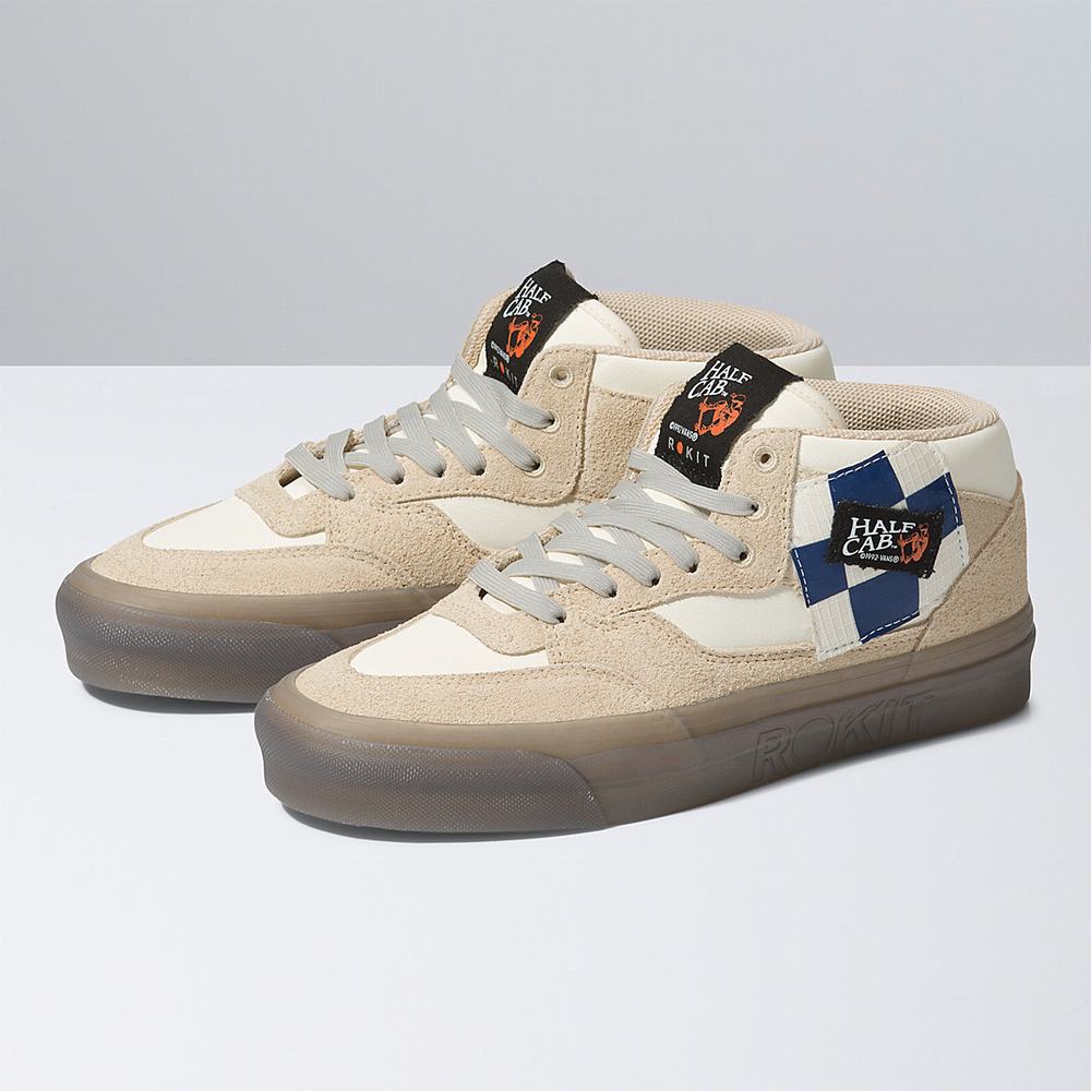 Men's Vans x Rokit Half Cab 33 DX Sneakers Beige | USA68045