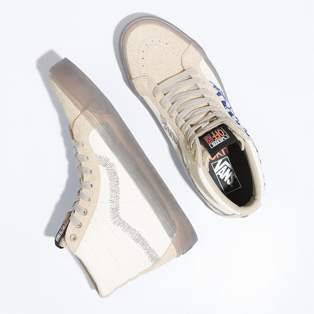 Men's Vans x Rokit Sk8-Hi 38 DX Sneakers Beige | USA46327