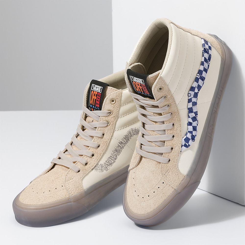 Men's Vans x Rokit Sk8-Hi 38 DX Sneakers Beige | USA46327