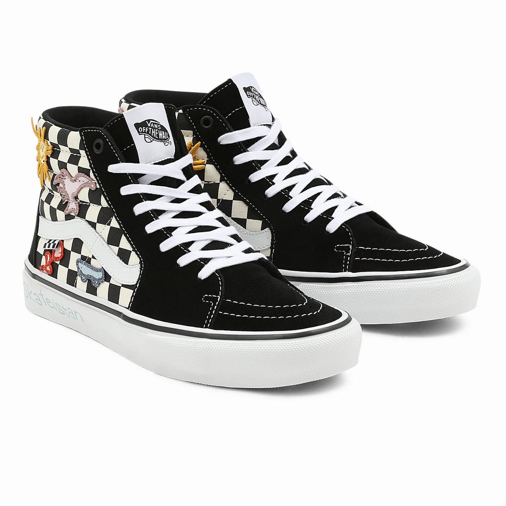 Men\'s Vans x Skateistan Skate Sk8-Hi Sneakers Black / White | USA41208