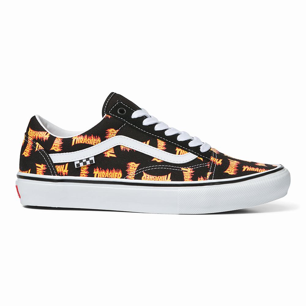 Men\'s Vans x Thrasher Skate Old Skool Sneakers Black | USA41756