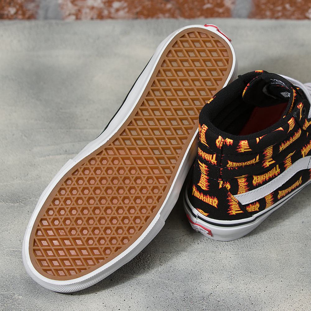 Men's Vans x Thrasher Skate Sk8-Hi Sneakers Black | USA08526