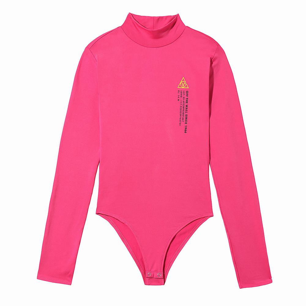 Women\'s Vans 66 Supply Long Sleeve Bodysuit Pink | USA18637