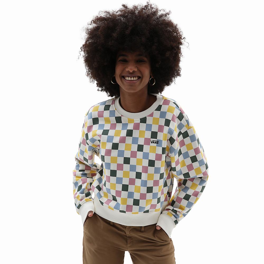 Women\'s Vans All Over Crew Sweatshirts Multicolor | USA28763