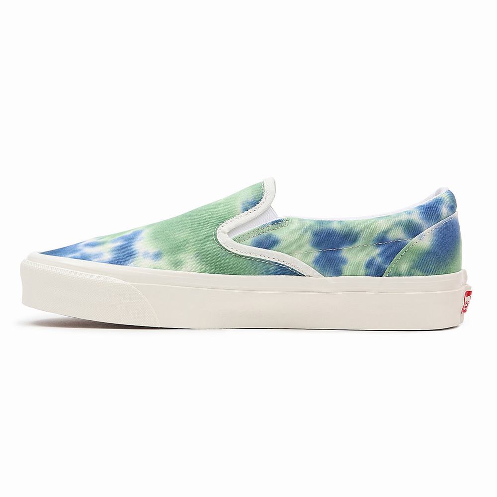 Women's Vans Anaheim Factory Classic Slip-On 98 Dx Slip On Shoes Blue / Green | USA39184