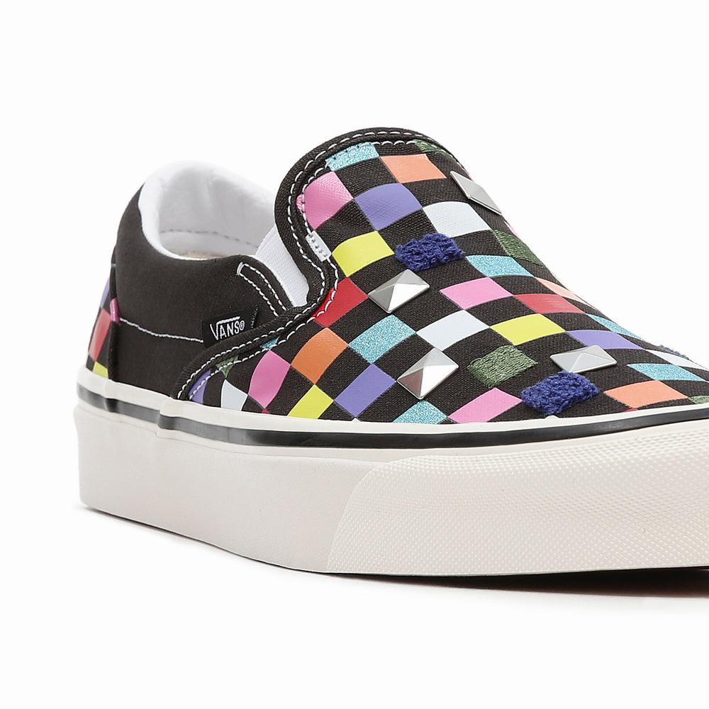 Women's Vans Anaheim Factory Classic Slip-On 98 Dx Slip On Shoes Black / Multicolor | USA96072