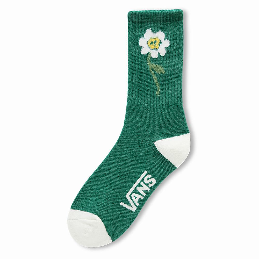 Women\'s Vans Anaheim Floral (1 Pair) Socks Green | USA59187