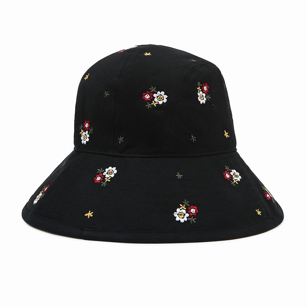 Women's Vans Anaheim Floral Bucket Hats Black | USA47159