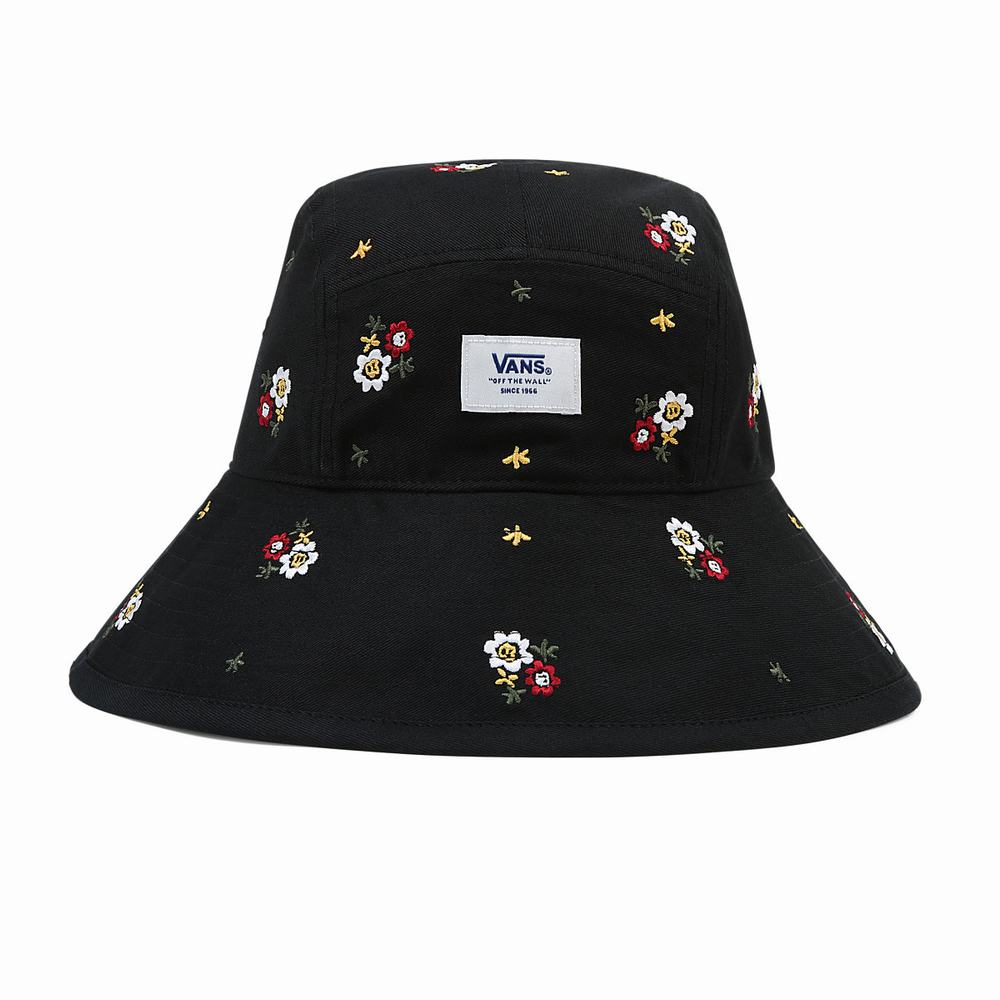 Women\'s Vans Anaheim Floral Bucket Hats Black | USA47159