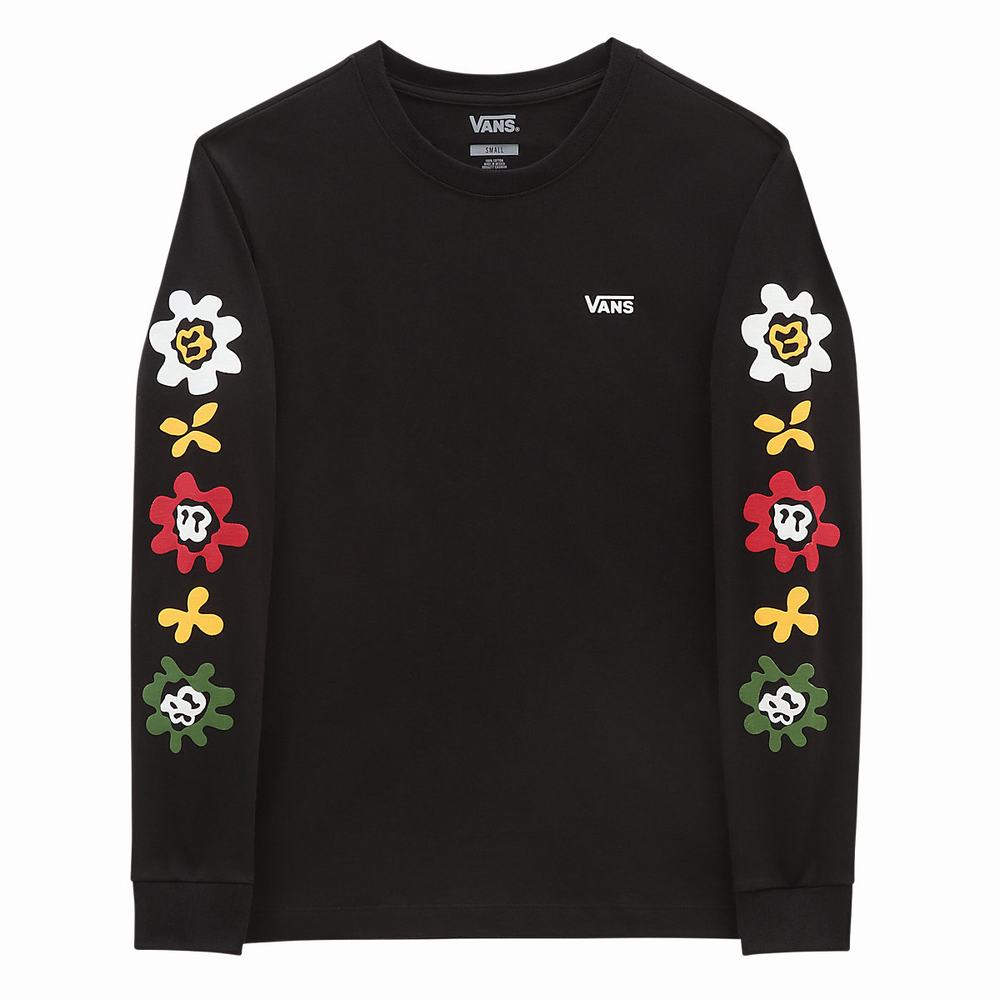 Women's Vans Anaheim Floral Long Sleeve T Shirts Black | USA82506