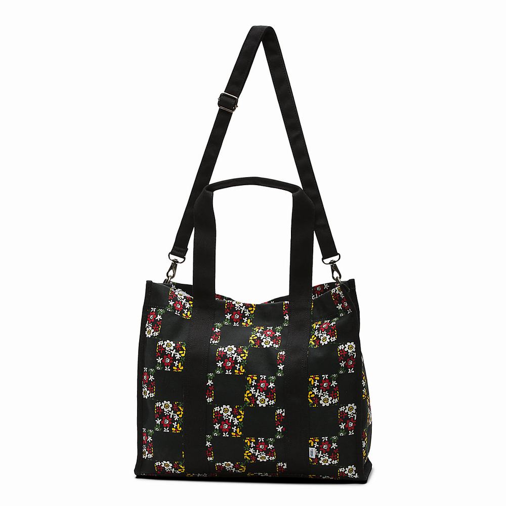 Women's Vans Anaheim Floral Tote Bags Black | USA47903