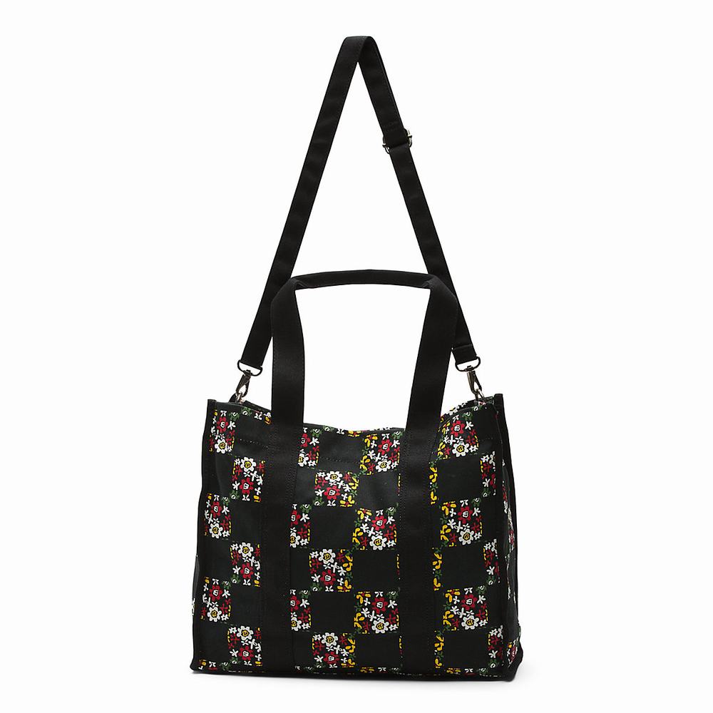 Women's Vans Anaheim Floral Tote Bags Black | USA47903