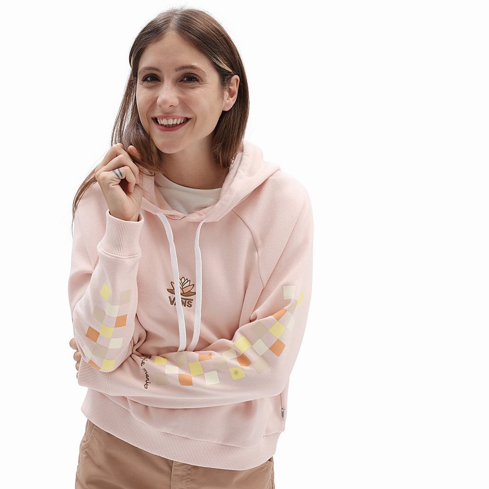 Women\'s Vans Angie Marino Boxy Hoodie Pink | USA90165