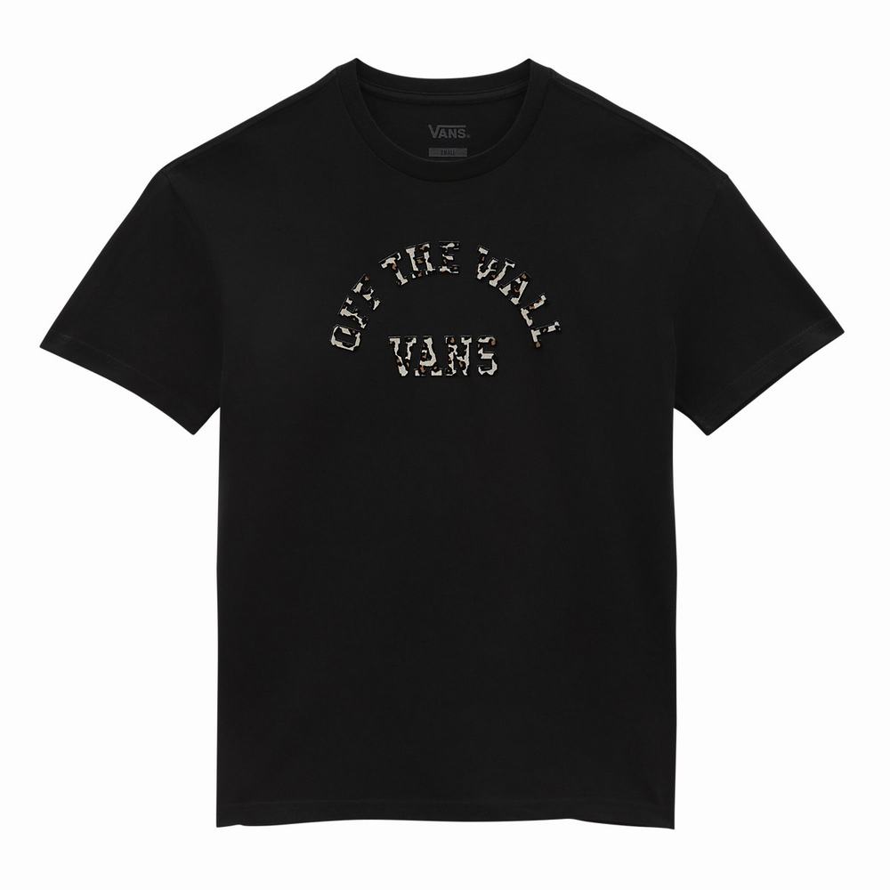 Women's Vans Animal Mix T Shirts Black | USA58094