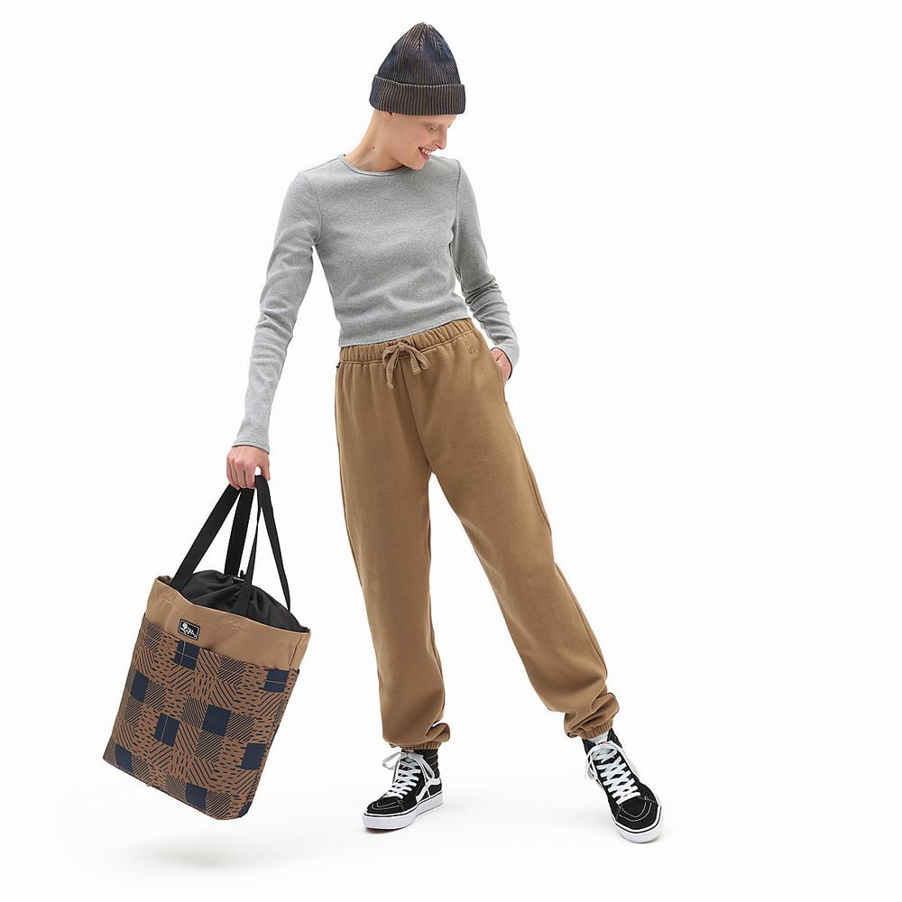 Women's Vans Armanto Fleece Pants Brown | USA71953