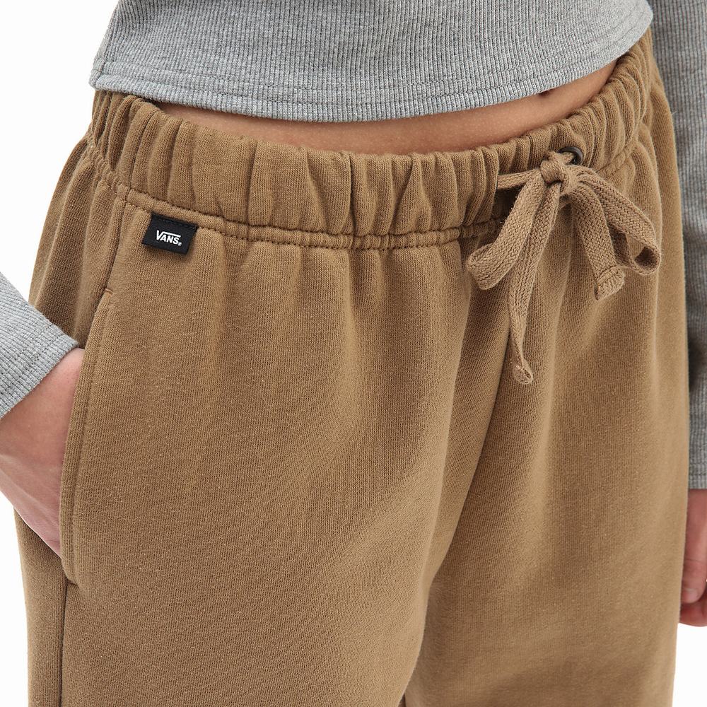 Women's Vans Armanto Fleece Pants Brown | USA71953