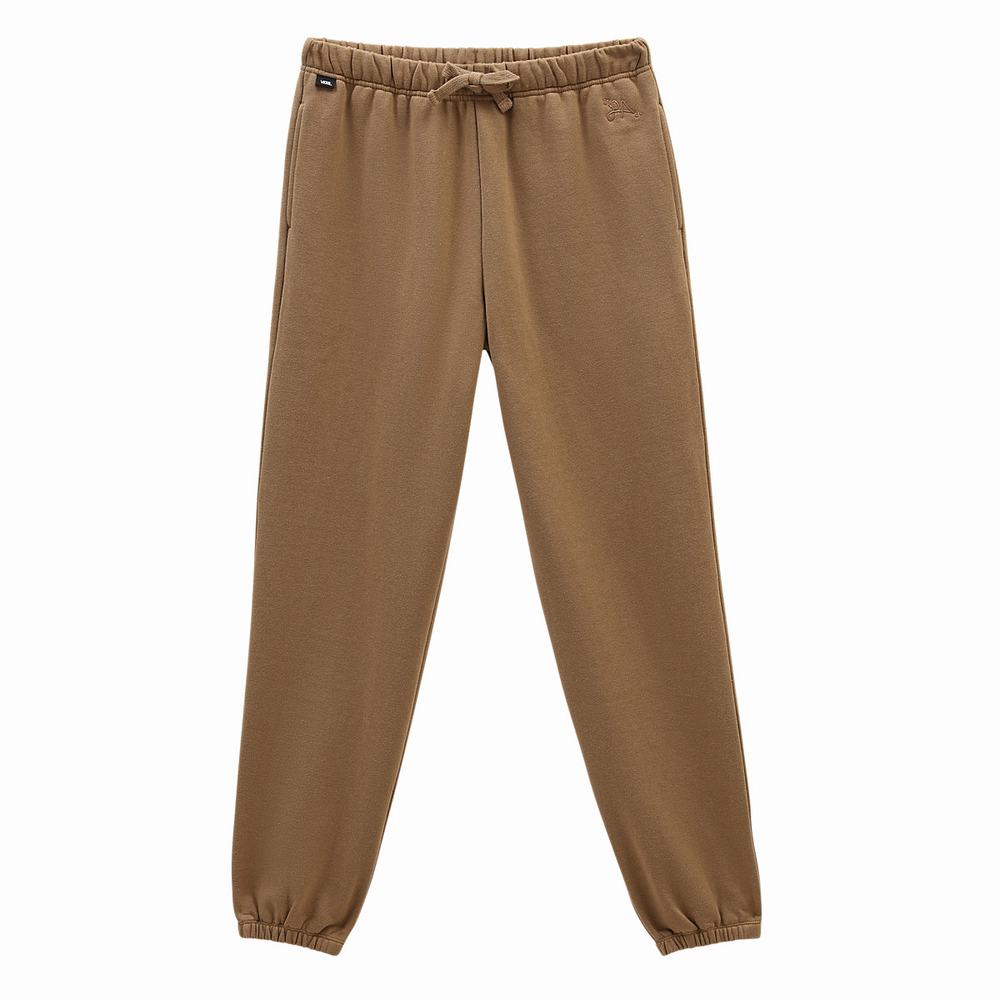 Women's Vans Armanto Fleece Pants Brown | USA71953