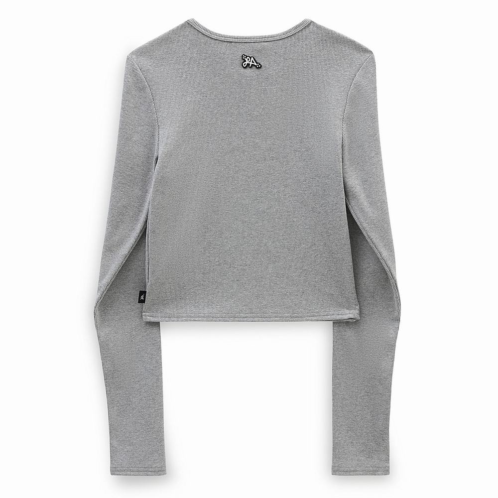 Women's Vans Armanto Long Sleeve Knit T Shirts Grey | USA38269