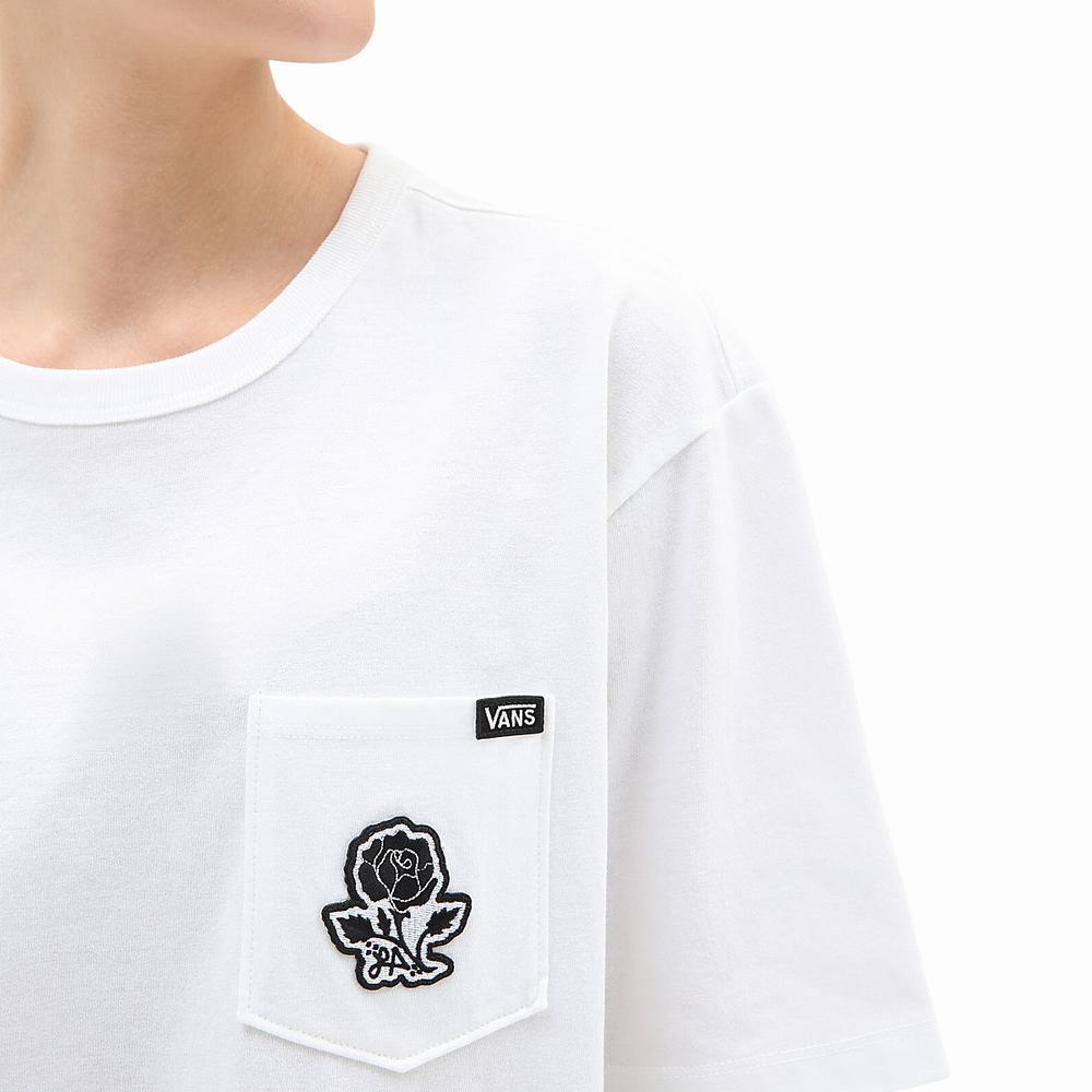 Women's Vans Armanto OTW Pocket T Shirts White | USA42801