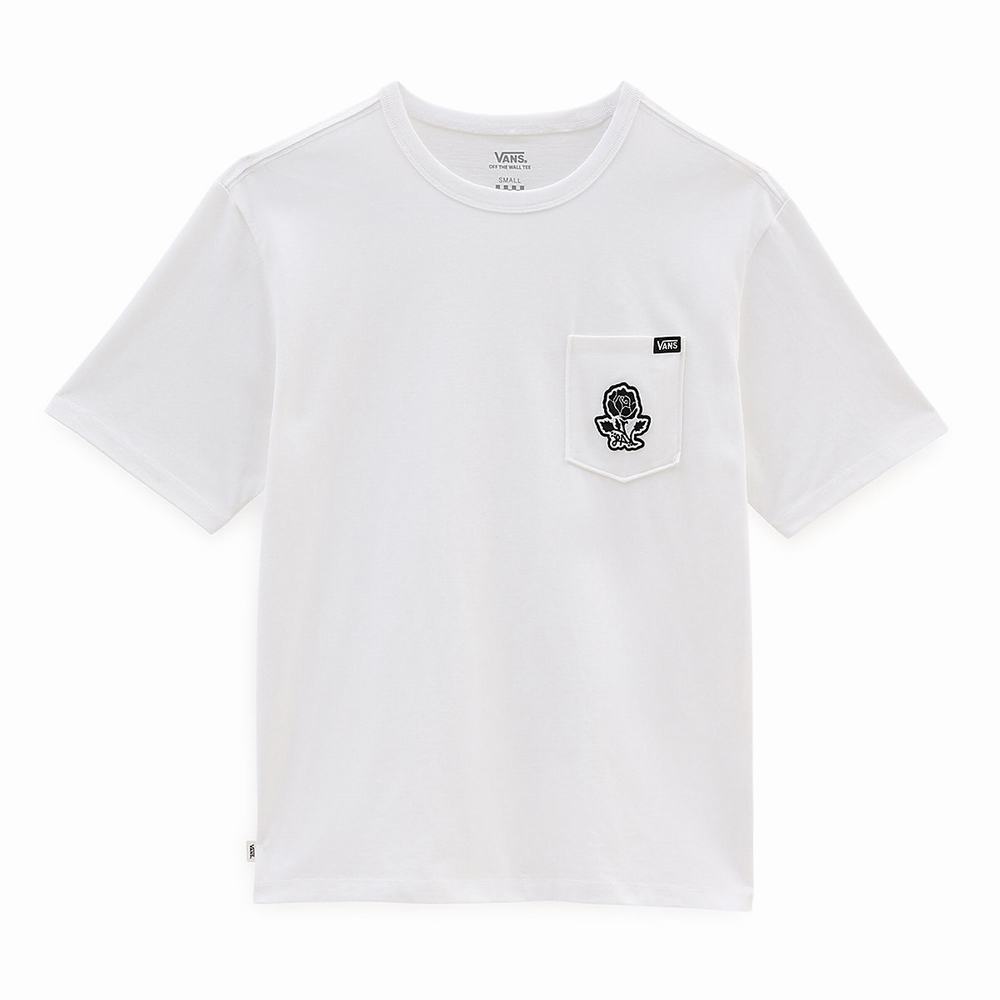 Women's Vans Armanto OTW Pocket T Shirts White | USA42801